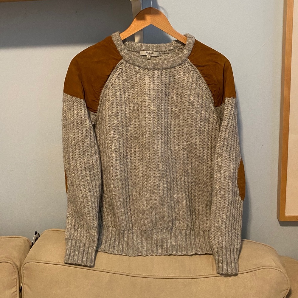 Madewell Suede Patch Sweater
